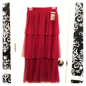Burgundy long dressy skirt